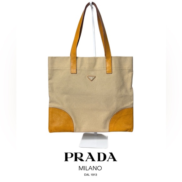 PRADA Canapa Cinghale Trimmed COLORBLOCK Tote - Picture 15 of 15